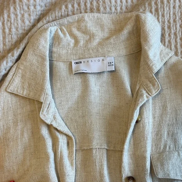 ASOS Linen Beige Button Up - Picture 2 of 5